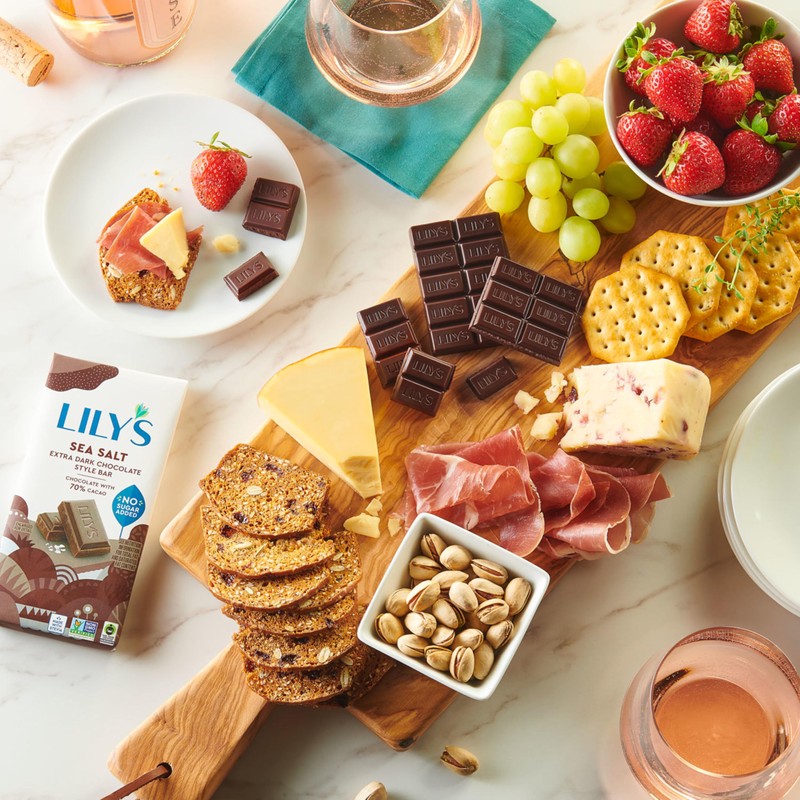 LILY'S Sea Salt Extra Dark Chocolate Style No Sugar Added,