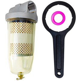 LLANNDER 496 Diesel Fuel Tank Filter Assembly, Water Separator Fuel Filter Diesel Water Separator with 1" NPT Top Cap, Wrench and Tape, 30 Micron Flow Rate Max 25 Gpm 150 Psi Replaces B10-AL