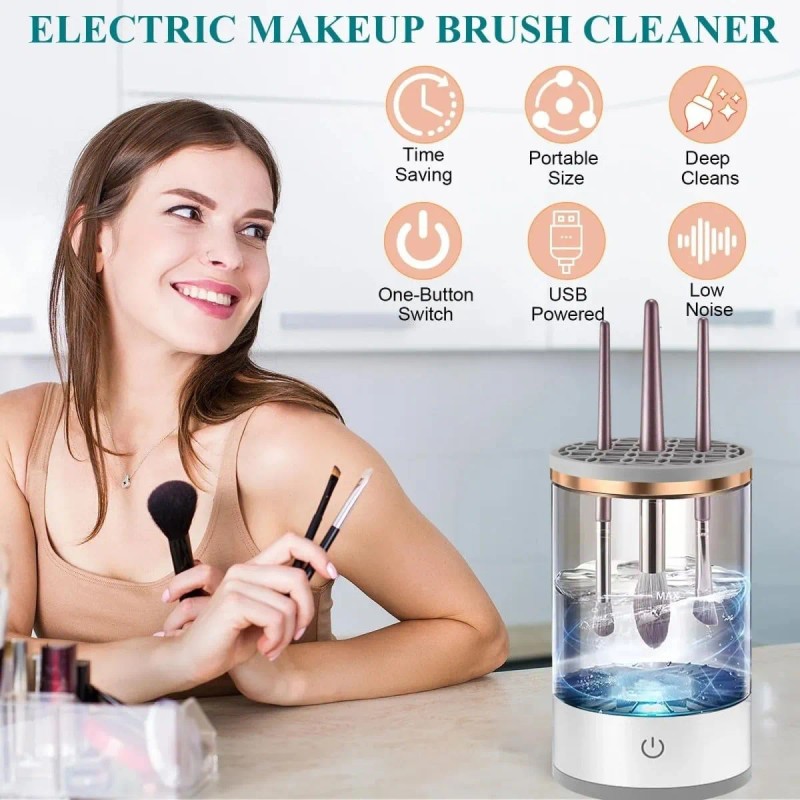 Limpiador Eléctrico Automático De Brochas De Maquillaje