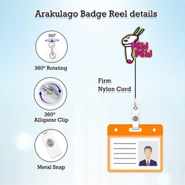 Arakulago Pew Pew Funny Nurse Badge Reel Retractable RN CNA Nursing Badge Holder with ID Clip Accessories Medical Assistant Glitter Acrylic Name Badge Clip Doctor Hospital ID Name Card JKL58yf8