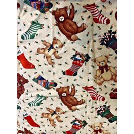 South Sea Imports Holiday Home Abbott Designs SSI Teddy Bears Christmas Stockings Toss BTFQ