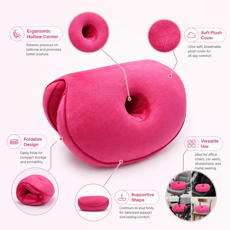 Hip Lift Seat Cushion for Posture Support – Foldable Comfort