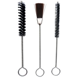 GRID 3 Piece Long Pipe Cleaning Brushes | 7½" (19 cm) Length | Wire-Wrapped & Broom Shaped | Designed for Spray Guns, Airbrushes & Electronics