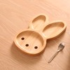 不二貿易 プレート キッズ 幅28cm ナチュラル うさぎ 天然木 割れにくい 軽量 木製