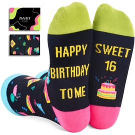 Zmart Sweet 16 Gifts for 16 Year Old Girl - Novelty Socks Sweet Sixteen Gifts for Teen Girl, Daughter, Niece Birthday Gift Ideas Stocking Stuffers Age 16