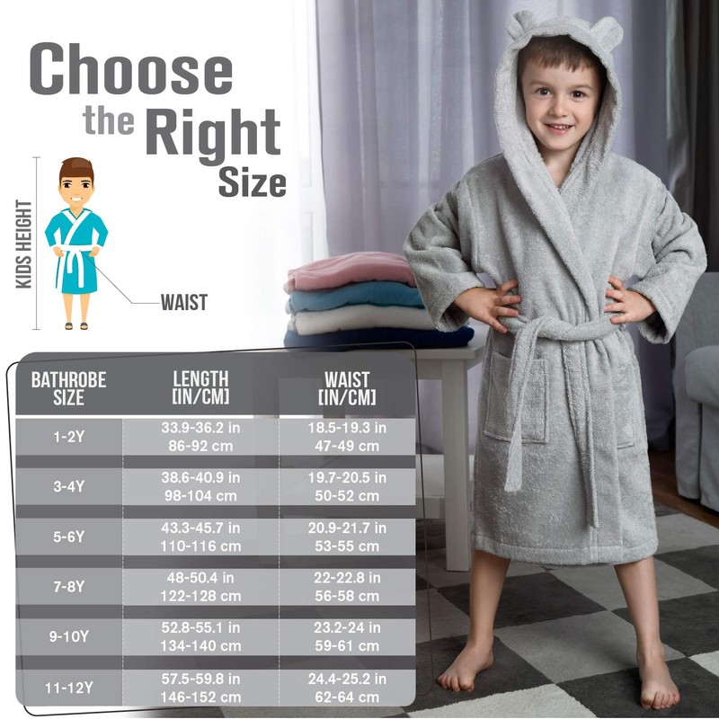 Twinzen - Bathrobe Kids for Boys & Girls - 100%