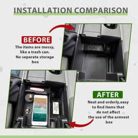 HGWEI Center Console Organizer Compatible with Acura TLX 2021-2025 Interior Accessories Middle Console Insert Tray Armrest Storage Box, Black