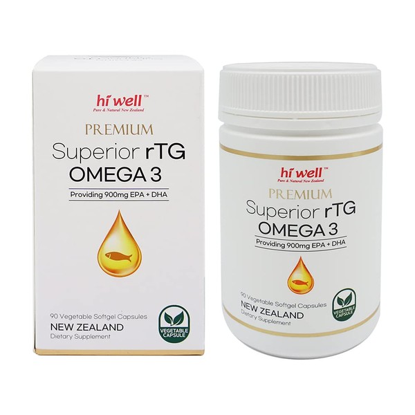 Hi Well Premium Superior rTG Omega 3 90Vegetable Softgel Capsules