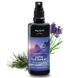 AllgäuQuelle® Auto Duftspray | Der BIO Auto-Duft als natürlicher Auto-Duftspender mit Lavendel, Alpenzirbe u. Eukalyptus | ideales Auto Zubehör für Auto Innenraum und Wohnmobil