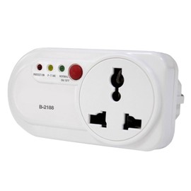 Electronic Voltage and  Protector for Refrigerator Single Outlet 2000W 16A Wall Mounted Home Appliance Power Saver with 3 Safety Protection Indicator Light