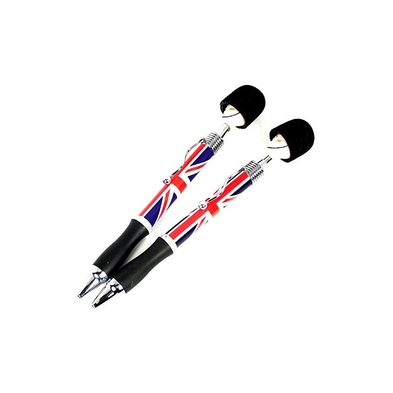 Soldier Head Pens - Set of 2 Union Jack Metal