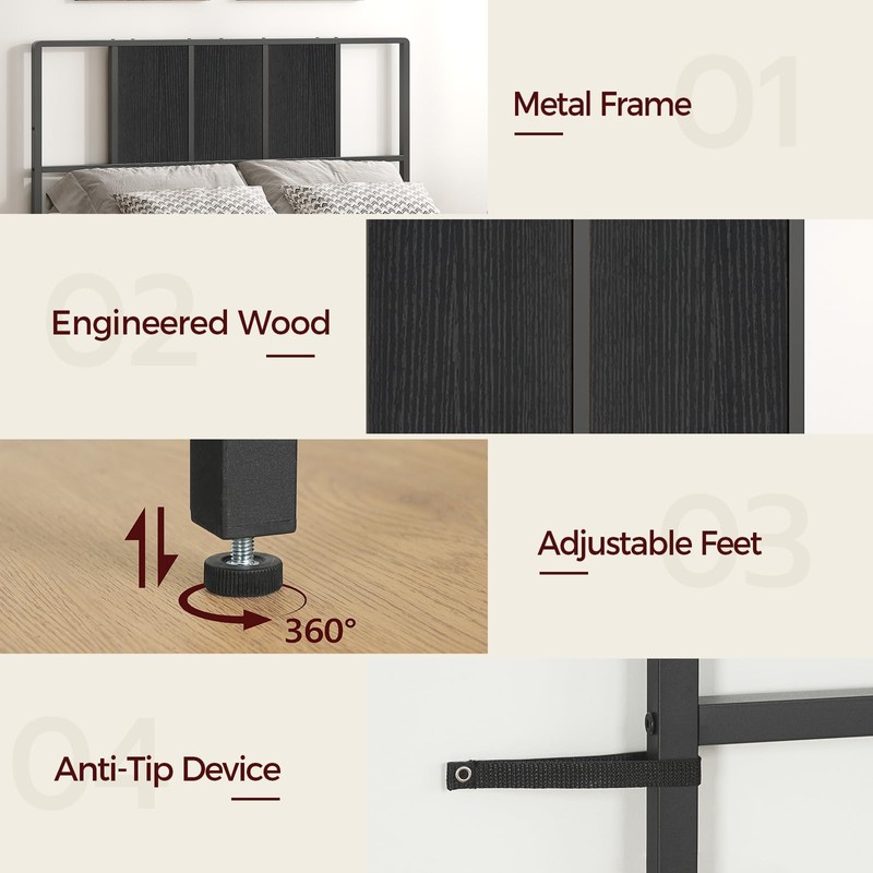 MAHANCRIS Full Size Headboard Only, Metal Headboard with Adapters, Minimalist