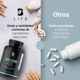 Calcio 600mg + D3 400 Ui De 180 Cápsulas B Life