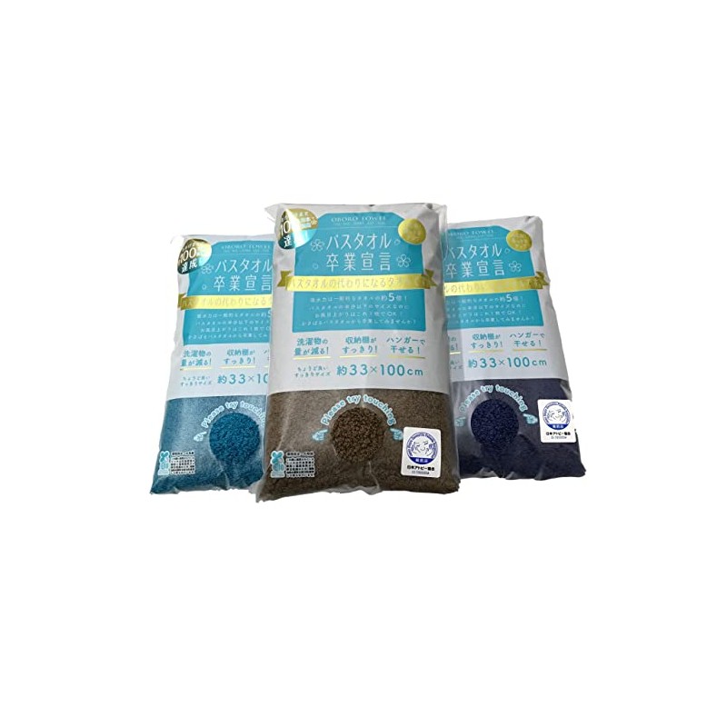 Bath Towel Graduation Declaration [Turquoise Blue x Wood Brown x