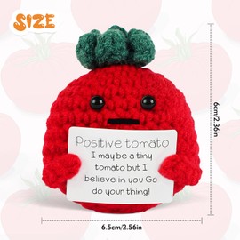 CNDNO Emotional Support Crochet Tomato, Soft Emotional Support Crochet Ornament, Positive Crochet Best Gift for Family and Friends