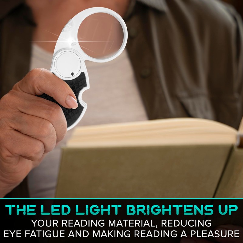 Pocket Magnifying Glass Keychain with Light – Folding Keychain Magnifier