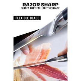 Dalstrong Spanish Style Meat & Ham Slicer - 12 inch - Gladiator Series Elite - German High Carbon Steel - w/Sheath - NSF Certified