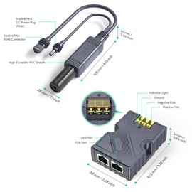 QUIDDITY 150W Starlink Mini PoE Injector Splitter – GigE, Surge & ESD Protection, High-Speed DC&RJ45 Connectivity Ideal for 12V Starlink Internet Kit Satellite Compatible with Starlink Mini