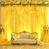 10x10 Yellow Backdrop Curtain for Parties Wrinkle Free Lemon Yellow