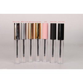 COSIDEA - 12 tubos de plástico vacíos, color negro, 10 ml, para envasar, frascos, contener, delineador, cepillo para polvo, aplicador, para el crecimiento de pestañas