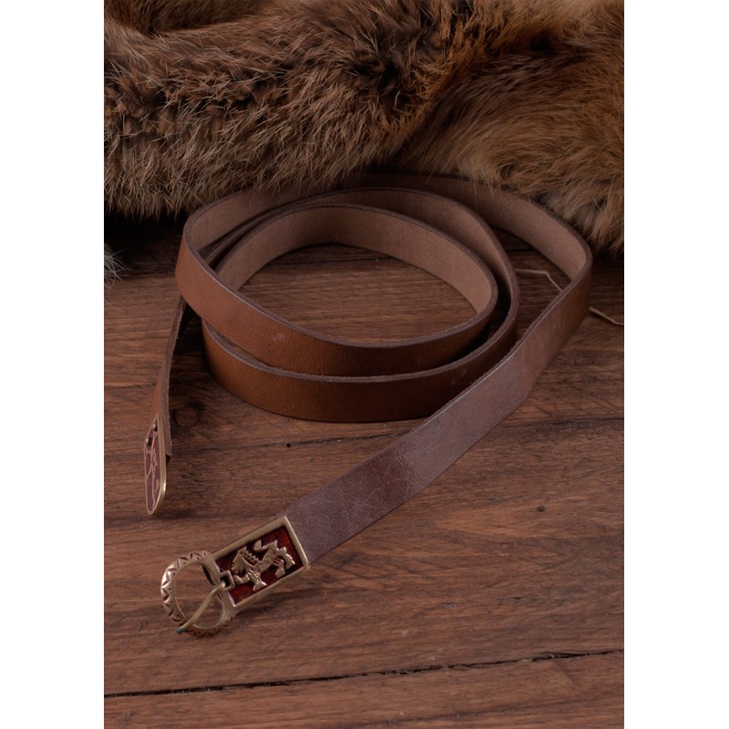 Battle-Merchant Medieval Long Belt with Griffin and Lion Motif -