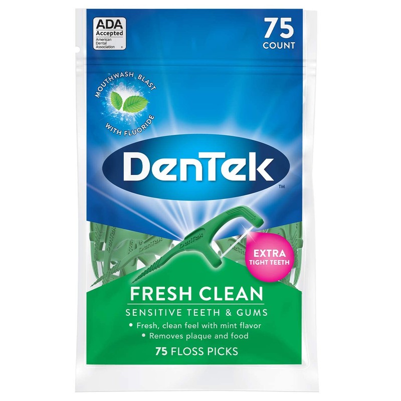 DenTek Fresh Clean Floss Picks, for Extra Tight Teeth, 75