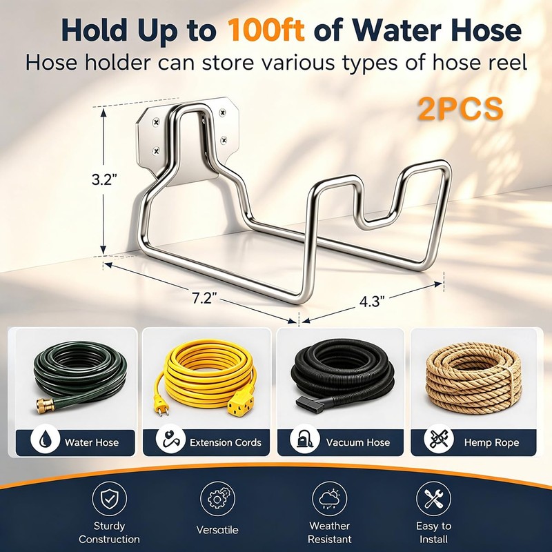 Joyfair Water Hose Holder, Metal Hose Holders for Outside Garden,