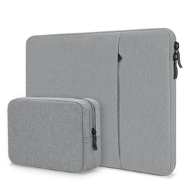 ProElife 13-Inch Laptop Sleeve Case for 2025-2022 MacBook Air 13.6 inch M4 A3240 & 2022 MacBook Pro 13 inch M2 A2338 Accessory Traveling Carrying Case Water-Resistant Bag Cover with Small Bag (Gray)