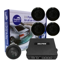 Dolphin Automotive Car Van Front Parking Sensors With Longer 6m Leads and Parking Switch in 32 Coloured Options UK (Gloss Black)