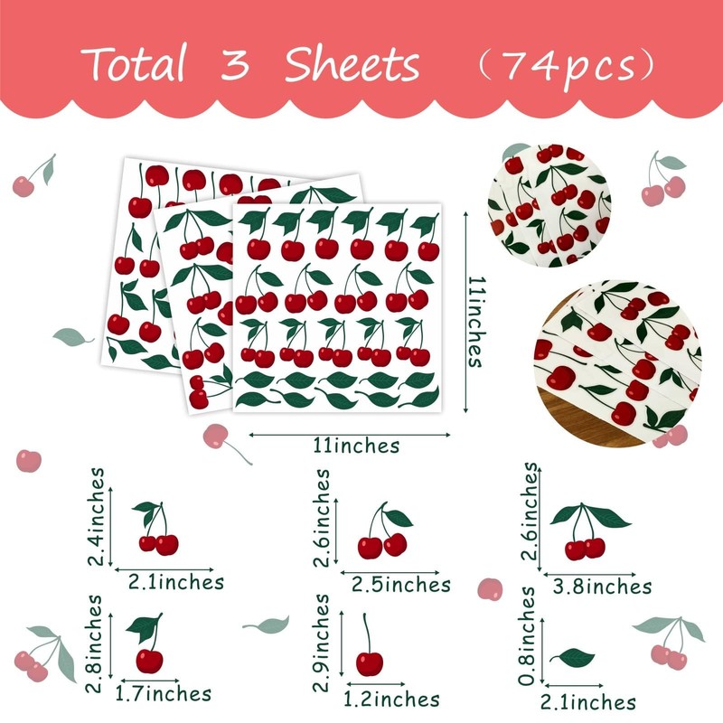 Red Cherry Wall Decal Fruit Wall Decals Peel And Stick