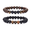 RANKEEF Men's Pearl Bracelet, Stretch Bracelets, 8 mm Bead Bracelets