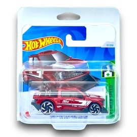 Hot Wheels Ford F-150 Lightning Custom (Dark Red) 5/10 HW Green Speed - 2024-37/250 (Short Card) - COMES IN A KLAS CAR KEEPER SHORT CARD PROTECTOR CASE - HTB82