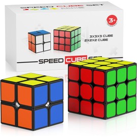 Vdealen Speed Cube Set, Magic Cube Pack of 2x2x2 3x3x3 Puzzle Cube for Beginners and Advanced Users, Birthday Party Christmas Stocking Fillers Gift for Kids Teens Adults(Bright Sticker)