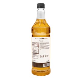 Monin Monin - Vanilla Syrup, Versatile Flavor, Great for Coffee, Shakes, and Cocktails, Gluten-Free, Non-GMO (1 Liter, 4-Pack)