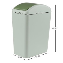 Nicesh 4.5 Gallon Trash Can with Swing Lid, Plastic Swing Top Trash Can (Green)