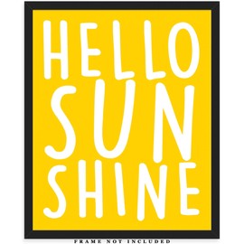 Hello Sunshine Nursery Decor: 8x10 Unframed Baby Room Art Prints - Gift Idea for Any Baby Girl or Boy Nursery Wall Decor