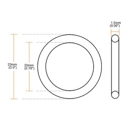 TOP-VIGOR 10Pcs Nitrile Rubber O-Rings, 23mm OD 20mm ID 1.5mm Width Metric Sealing Gasket, Rubber Washers O Rings Spacers for Faucet Plumbing Automotive Repair, Black