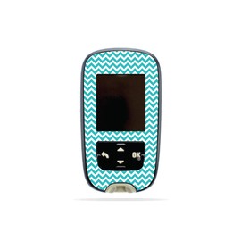 MightySkins Skin Compatible with Accu-Chek Guide - Turquoise Chevron | Protective, Durable, and Unique Vinyl Decal wrap Cover | Easy to Apply, Remove, and Change Styles | Made in The USA