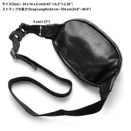 IJUN Nume Leather Body Bag, Men's, Genuine Leather, Sling Bag, Zipper, Soft, Italy, Oiled Vegetable Tanned Leather, Black