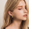 StyleJella Statement Gold Knot Stud Earrings for Women Chunky Trendy