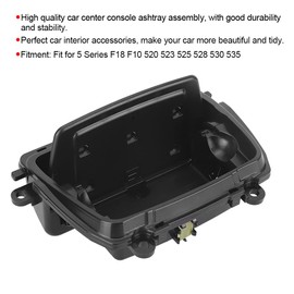 Center Console Ashtray, Black Car Center Console Ashtray Assembly Box Auto Accessories Replacement for 5 Series F18 F10 520 523 525 528 530 535