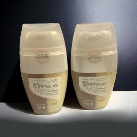 Maybelline 2X MAYBELLINE SUPERSTAY SILKY FOUNDATION, DARK-1, TAN Sealed