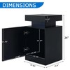Black Nightstands Set of 2, LED End Table for Bedroom,