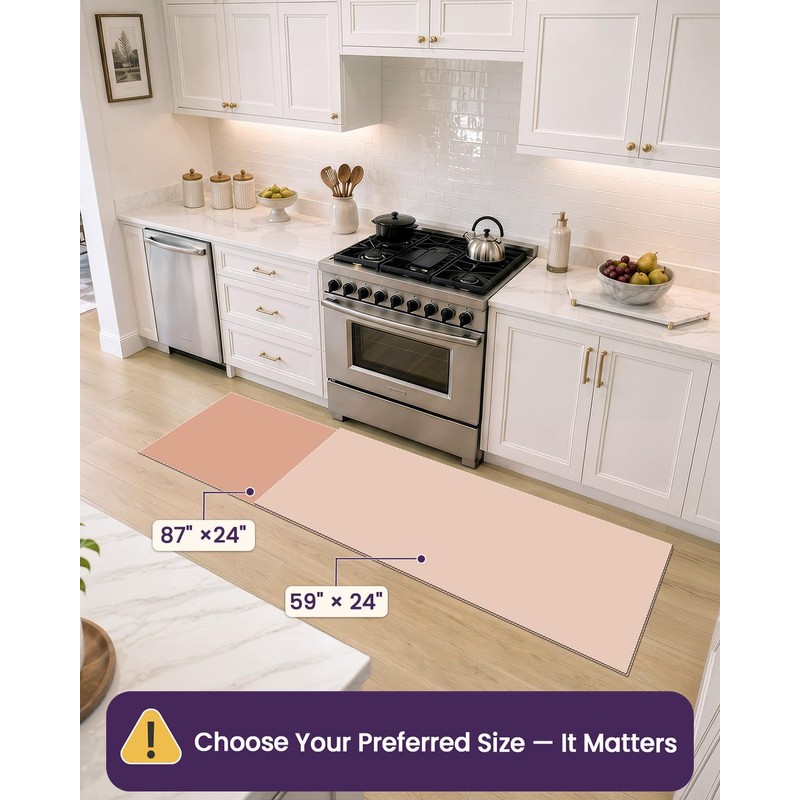 Kitchen Floor Mats Cushioned Anti Fatigue Runner Rug, 24x87