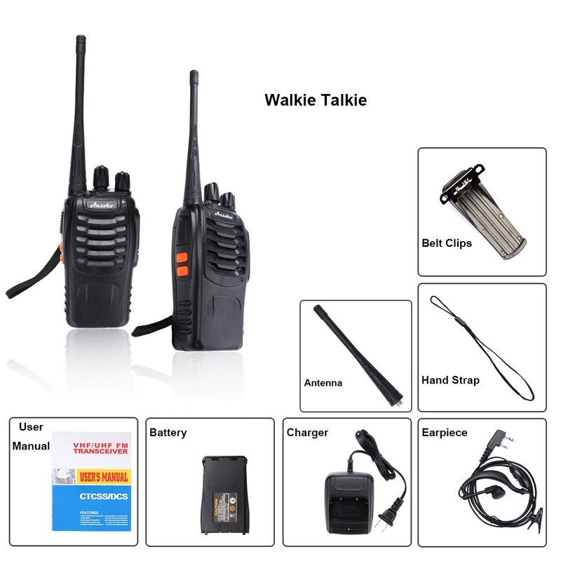 Ansoko Walkie Talkies Rechargeable Long Range Two Way Radios 16-Channel