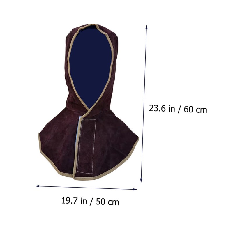 Mipcase Welding Flame Retardant Hood Durable Cowhide Protective Cap with