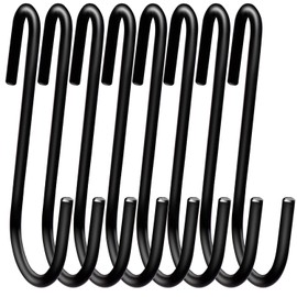 ESFUN 18 Pack 4 inch Heavy Duty S Hooks Pan Pot Holder Rack Hooks S Shaped Hooks Hangers for Oval Ceiling Pot Rack Hanging Kitchenware Spoons Pans Pots Utensils Clothes Bags Towels Plants (Black)