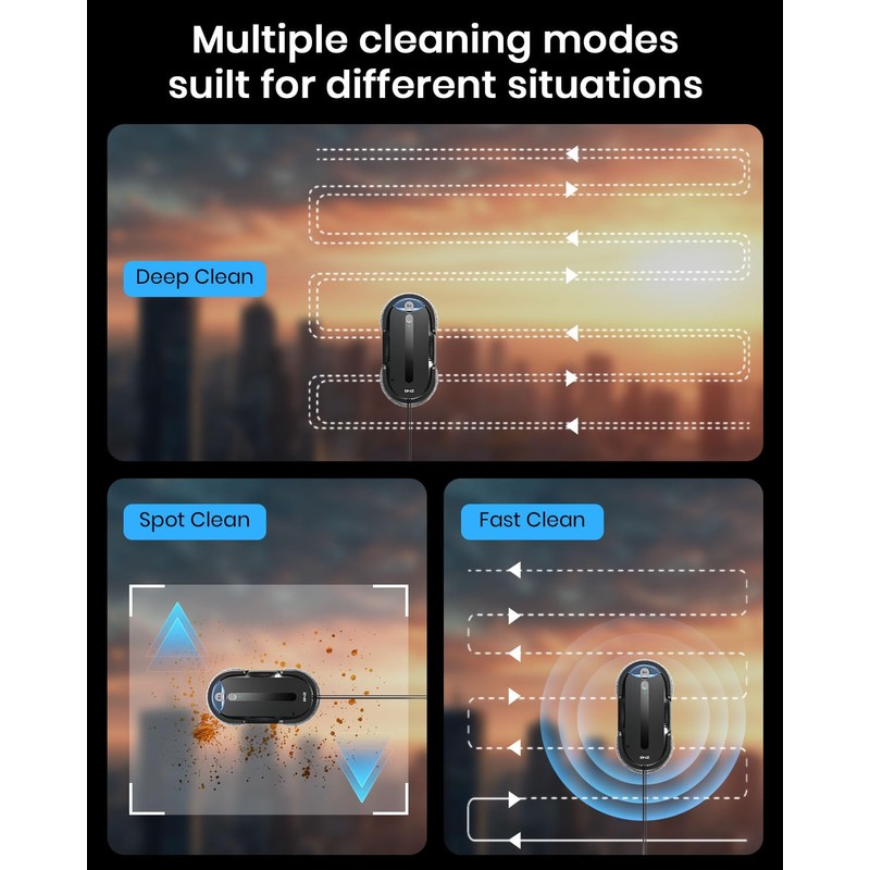 BNZ Smart Window Cleaning Robot, Twin Turbo & Dual Auto-Spray
