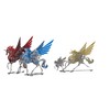 Decorative Metal Pegasus Unicorn Sculpture, Gold and Silver, Steampunk Style