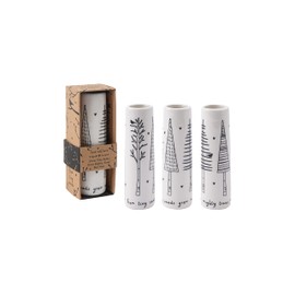 CGB Giftware | From Tiny Seeds Grow Mighty Trees Ceramic Floral Bud Vase | Black and White | Flowers | Gift Box | Gift For Home | Send With Love Range | GB06940